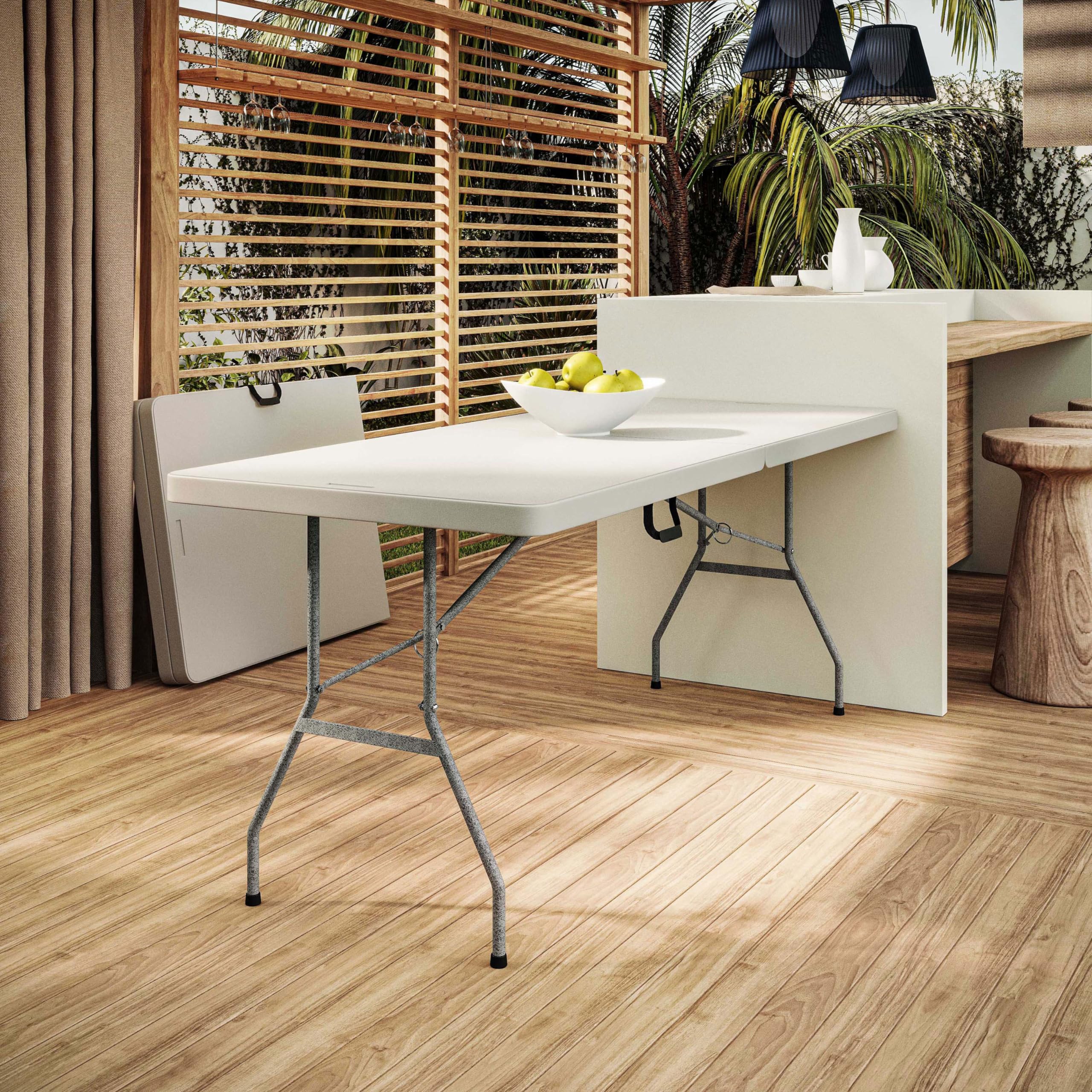 Techni Home close-up of HDPE tabletop texture highlighting stain resistance benefit