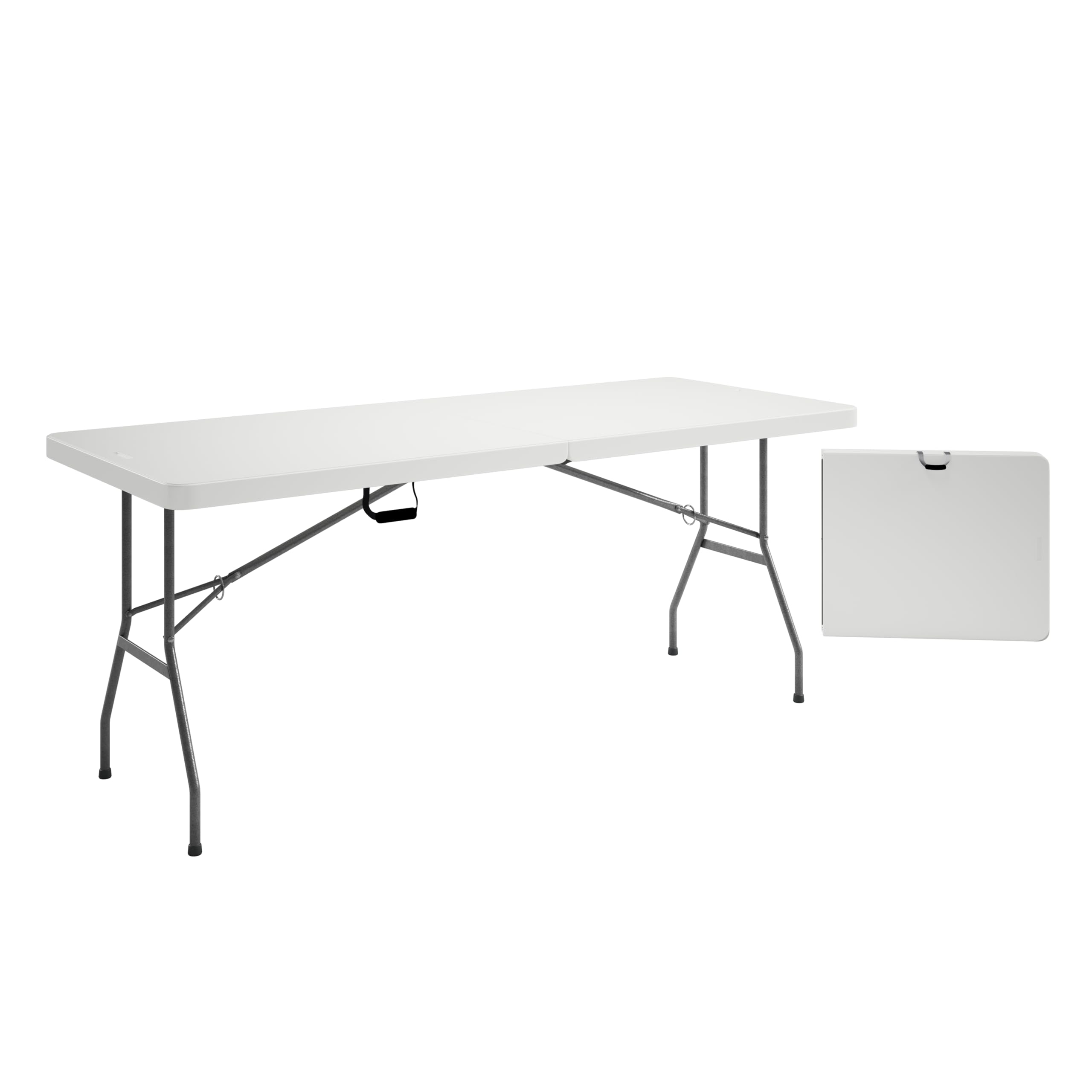 Techni Home front view of granite white folding table showing clean finish and portability benefit