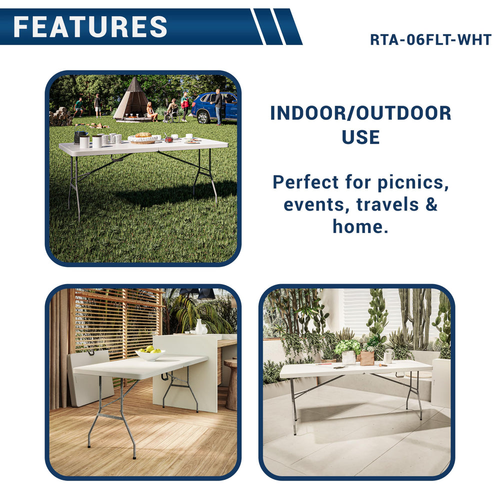 Techni Home table used at campsite with gear showing outdoor durability benefit