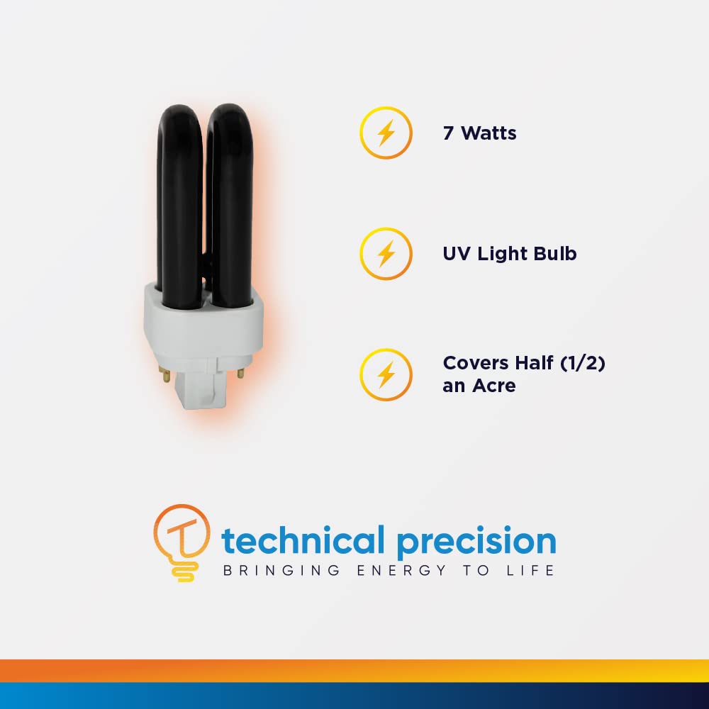 Technical Precision bulb glowing in trap demonstrating visible UV output
