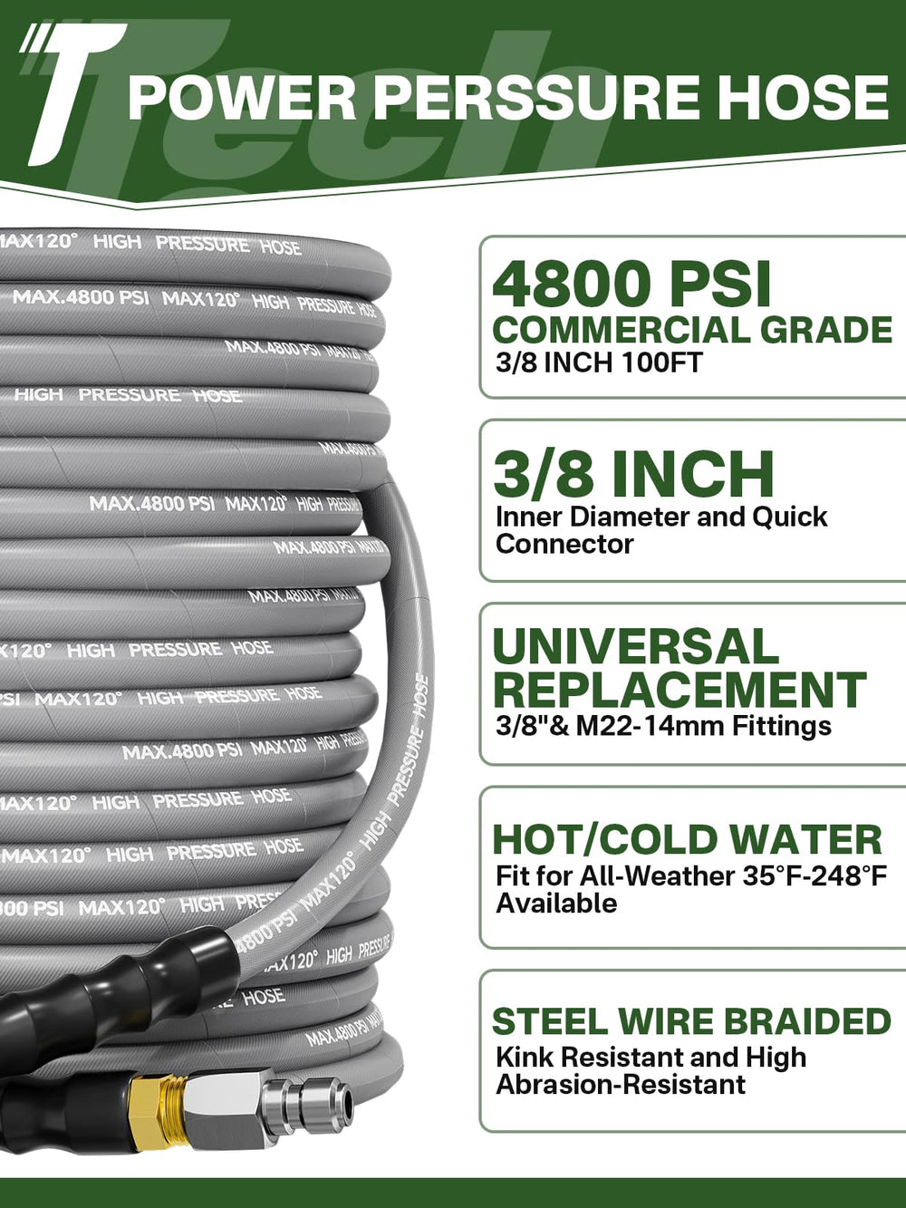 TechSweepPro close-up of steel braid detail showing durability benefit