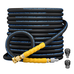 TechSweepPro front view of 50ft hose showing length and rugged jacket for durable cleaning