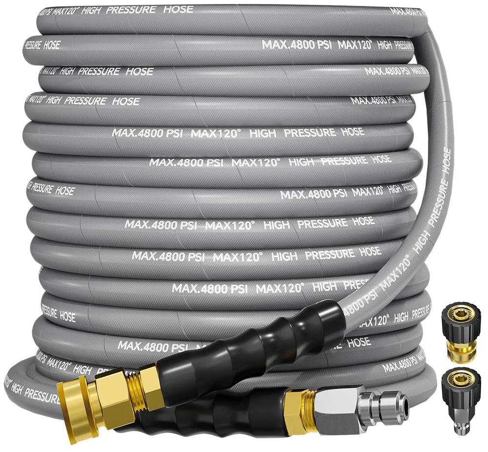 TechSweepPro front view of 50FT hose showing durable construction and compatibility benefits