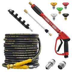 TechSweepPro front packaging showing full pressure washer kit and benefits
