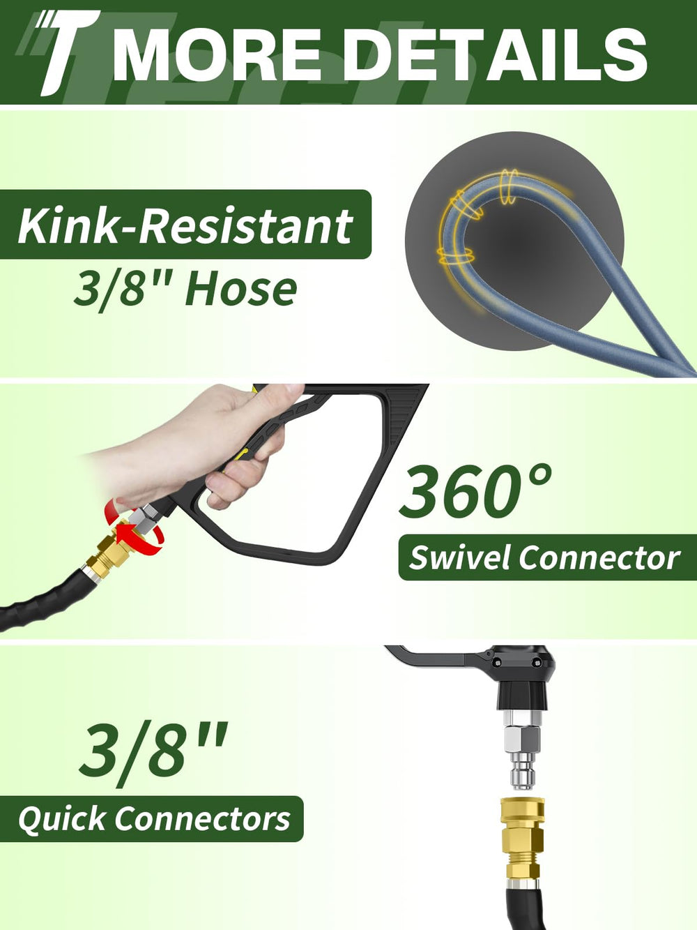TechSweepPro label showing temperature rating to communicate hot-water tolerance and durability