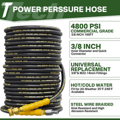 TechSweepPro hose braided steel detail highlighting durability and strength