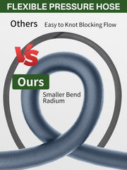 TechSweepPro hose flexing to show small bend radius for easy maneuvering and fewer kinks