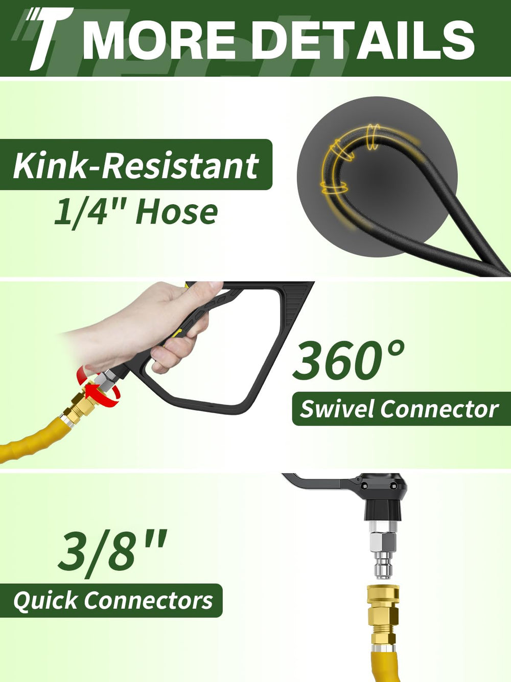 TechSweepPro hose in use washing a car for efficient high‑pressure cleaning