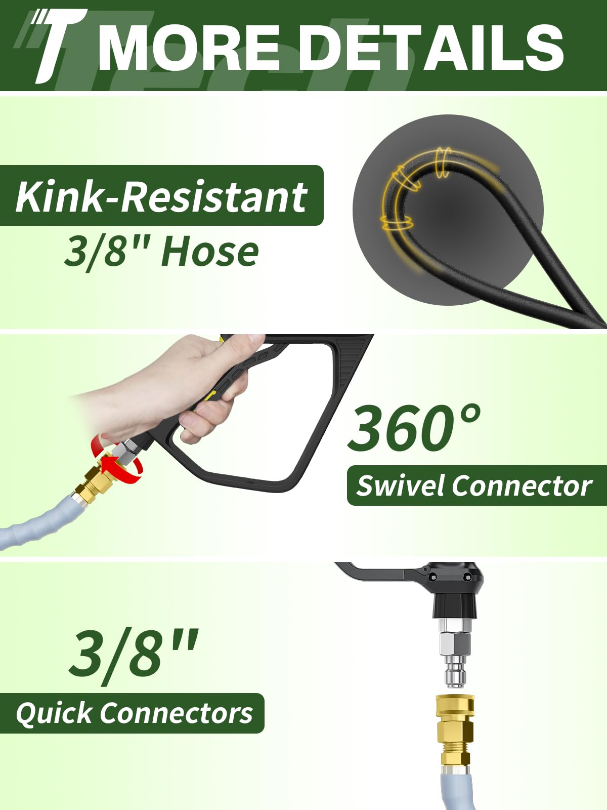 TechSweepPro hose bending to show kink-resistant flexibility and improved maneuvering