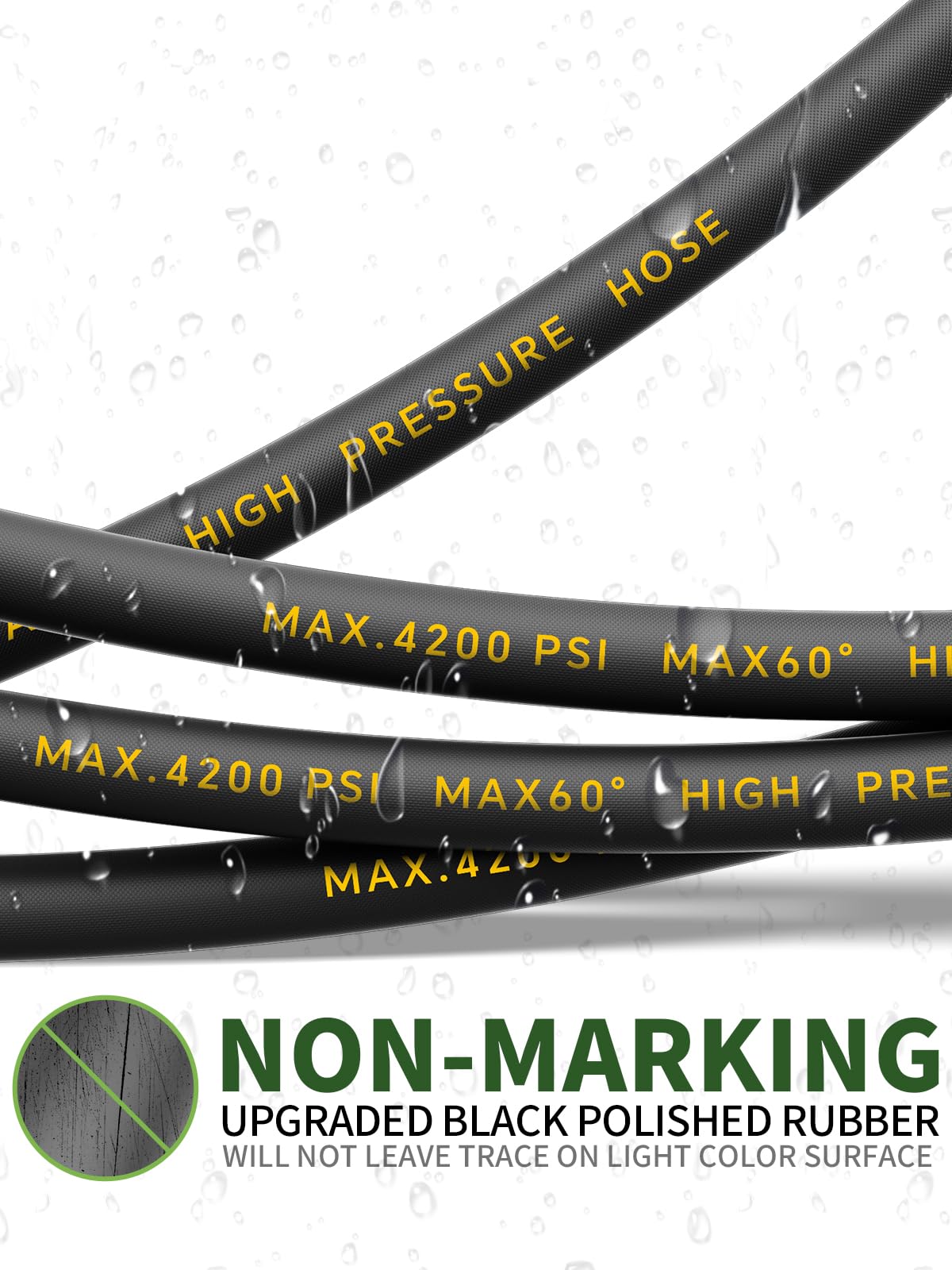 TechSweepPro hose stretched across driveway showing 75ft reach for expansive coverage