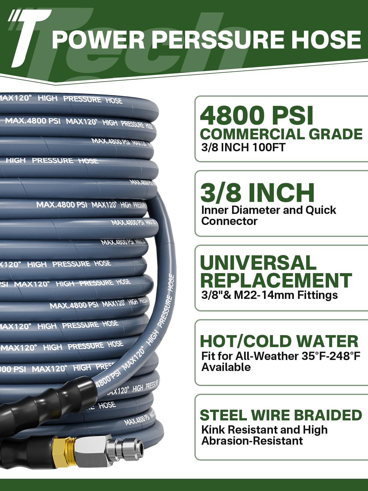 TechSweepPro swivel quick connect detail illustrating tangle-free rotation and faster hookups