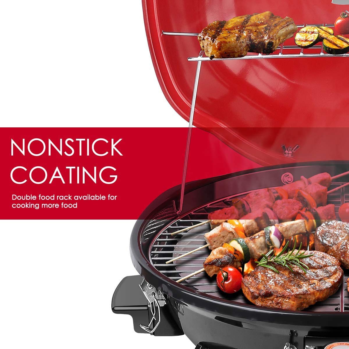 Techwood close-up of non-stick cold-rolled grate for easier cleaning and even cooking