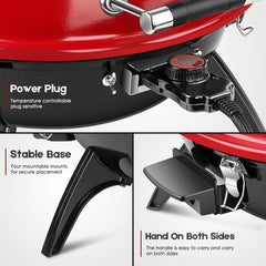 Techwood open hood detail displaying interlocking design and improved heat circulation