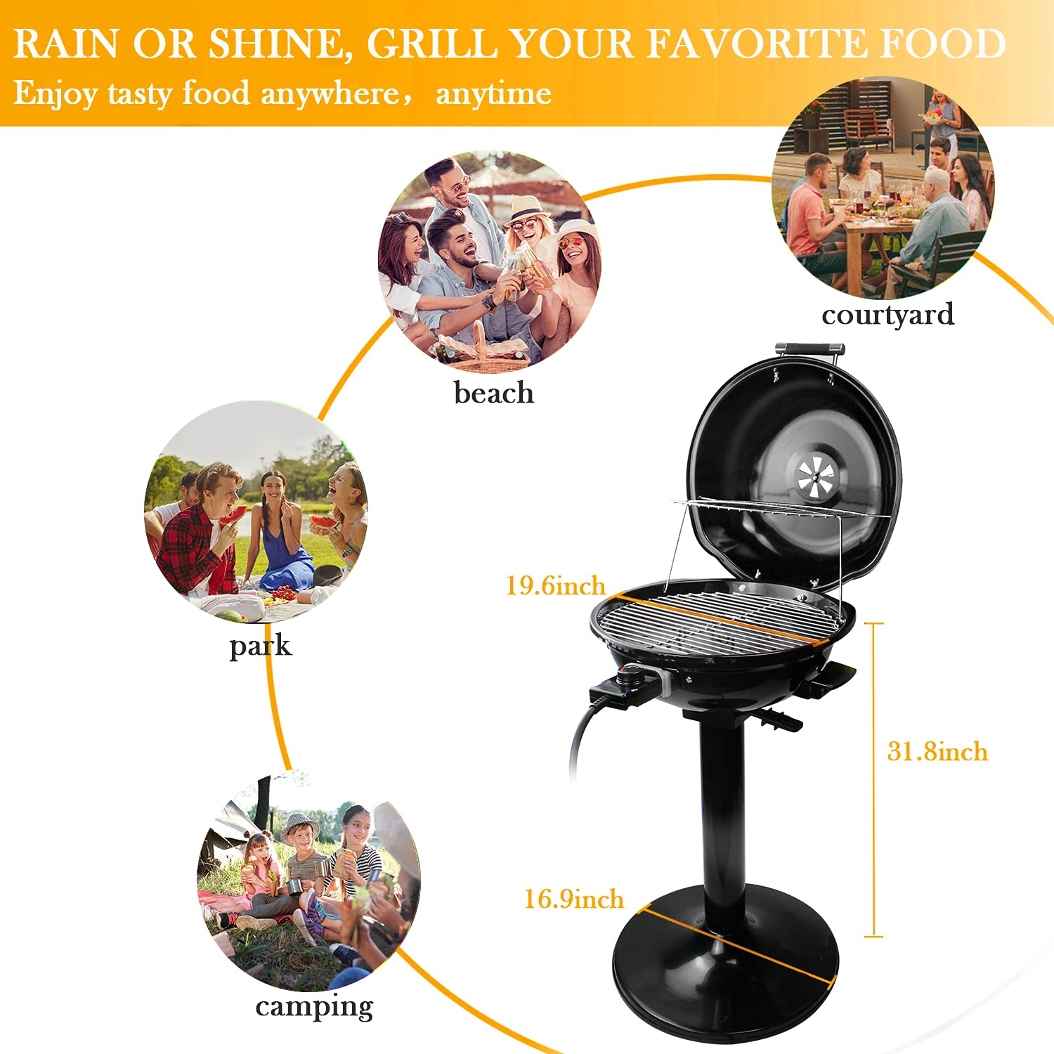 Techwood foldable warming rack detail offering extra space to keep food warm