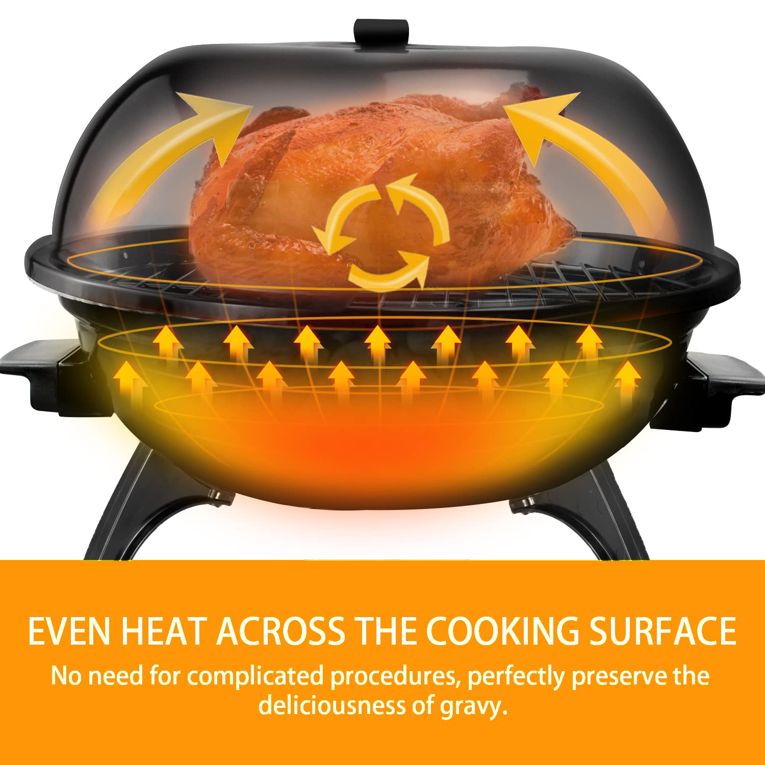 Techwood close-up of nonstick cold-rolled grate for easy cleanup and food release