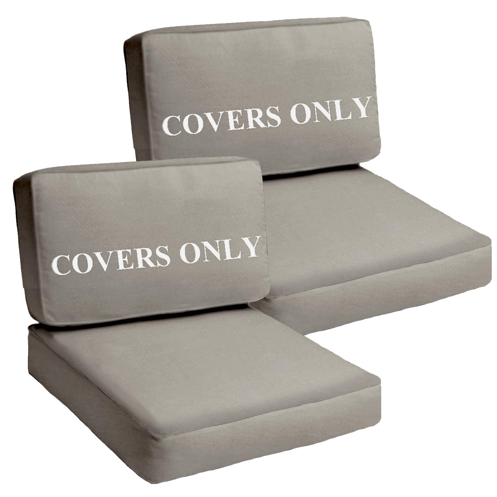 TECOSARA front view of four grey cushion covers refreshing patio furniture
