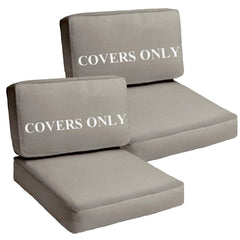 TECOSARA front view of four grey cushion covers refreshing patio furniture