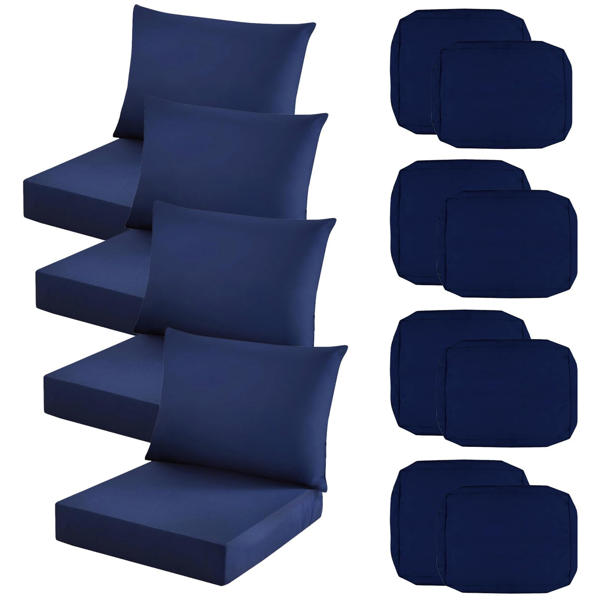 TECOSARA front view of four navy covers showing neat fit and fresh look