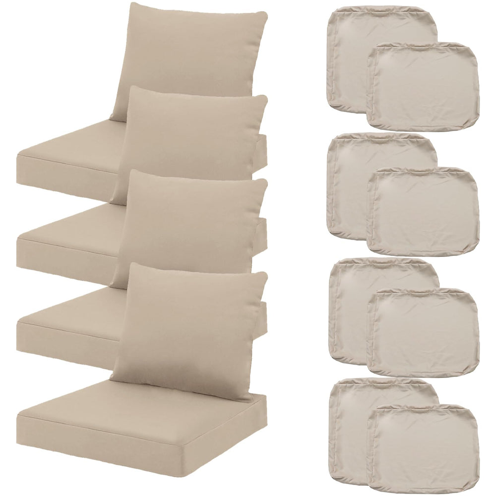 TECOSARA front view tan cover set showing neat fitted look and style