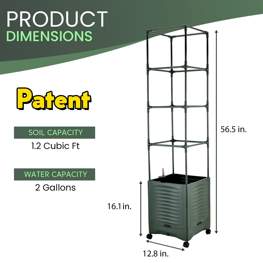 TeCreatio planter on wheels in garden illustrating easy mobility and positioning