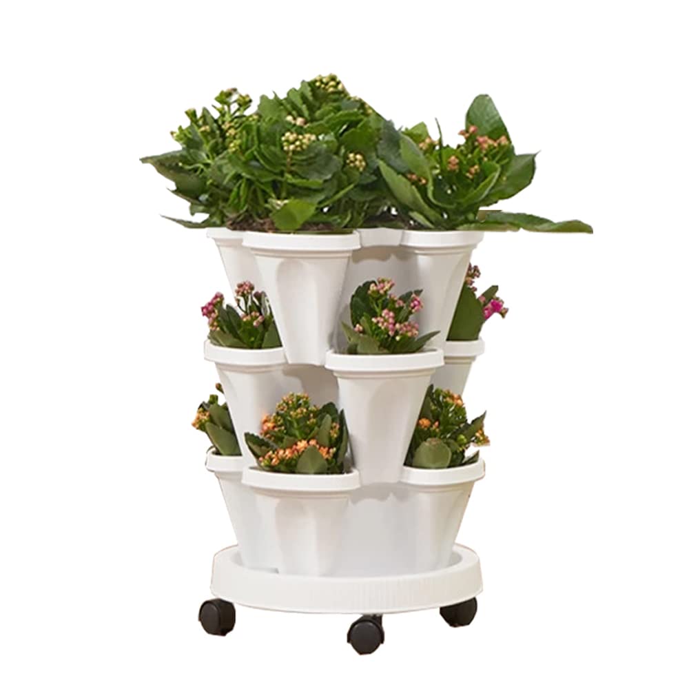 Tectsia front view stackable tower showing compact vertical garden benefit