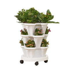 Tectsia front view stackable tower showing compact vertical garden benefit