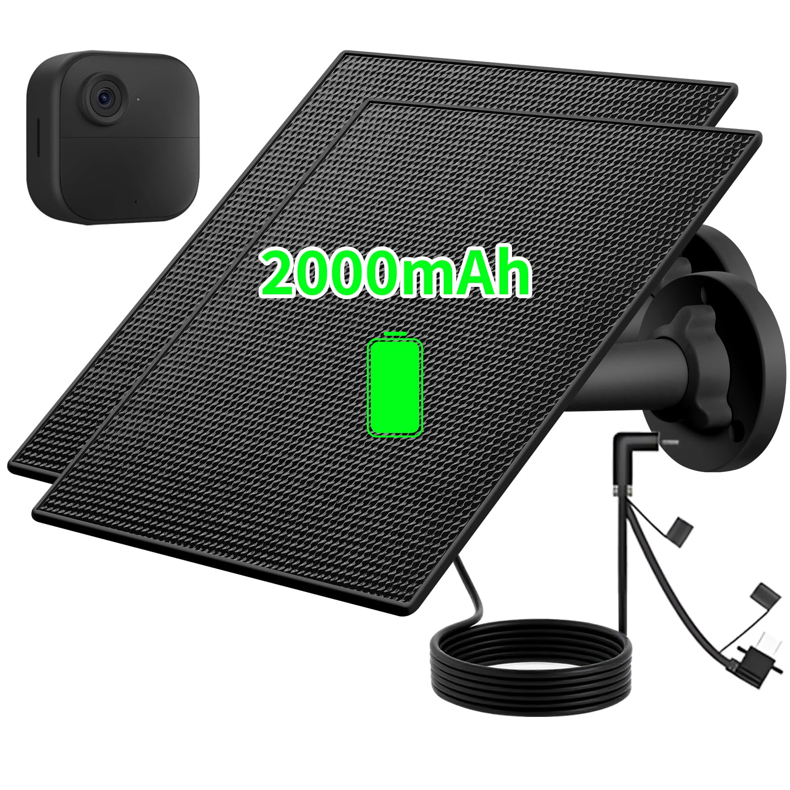 Teczckc solar panel front view showing compact design and durable frame for outdoor charging