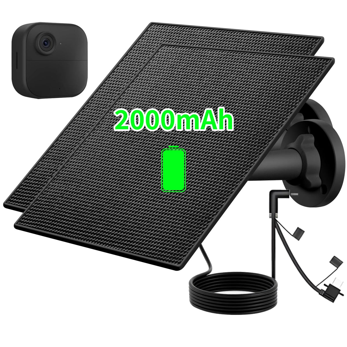 Teczckc solar panel front view showing compact design and durable frame for outdoor charging
