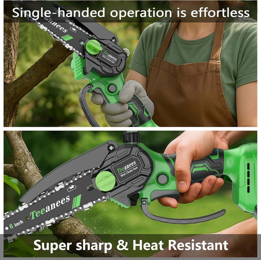 TEEANEES held in hand next to ruler showing compact lightweight, easy to carry