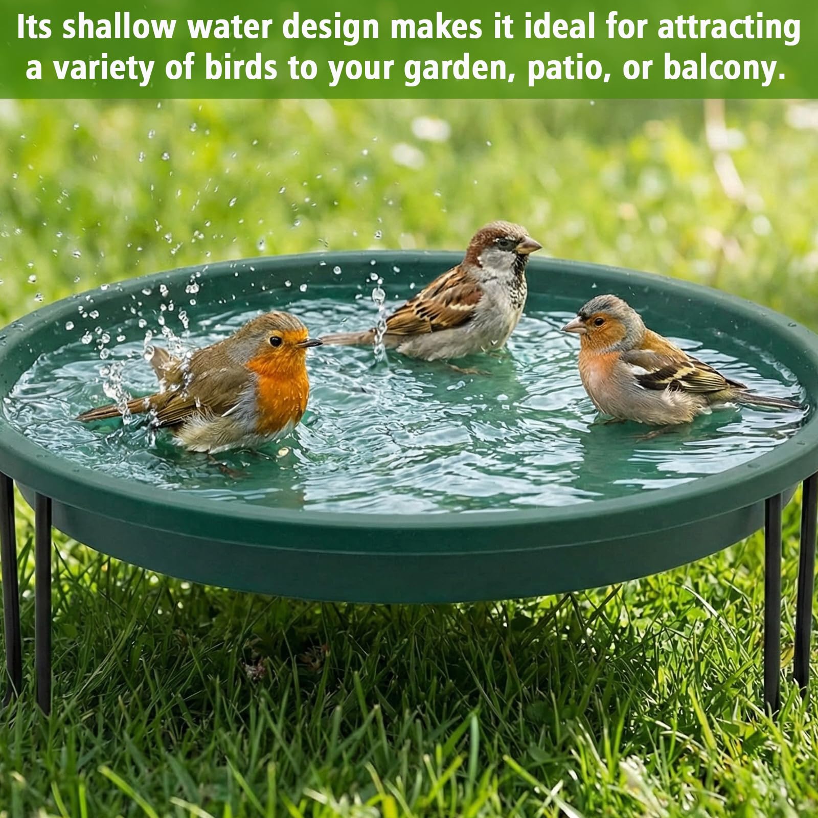 Teecyhooo packaged bird bath and parts showing simple tool-free assembly benefit