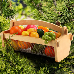 Teenyyou front view of garden hod showing handle and open top for easy gathering