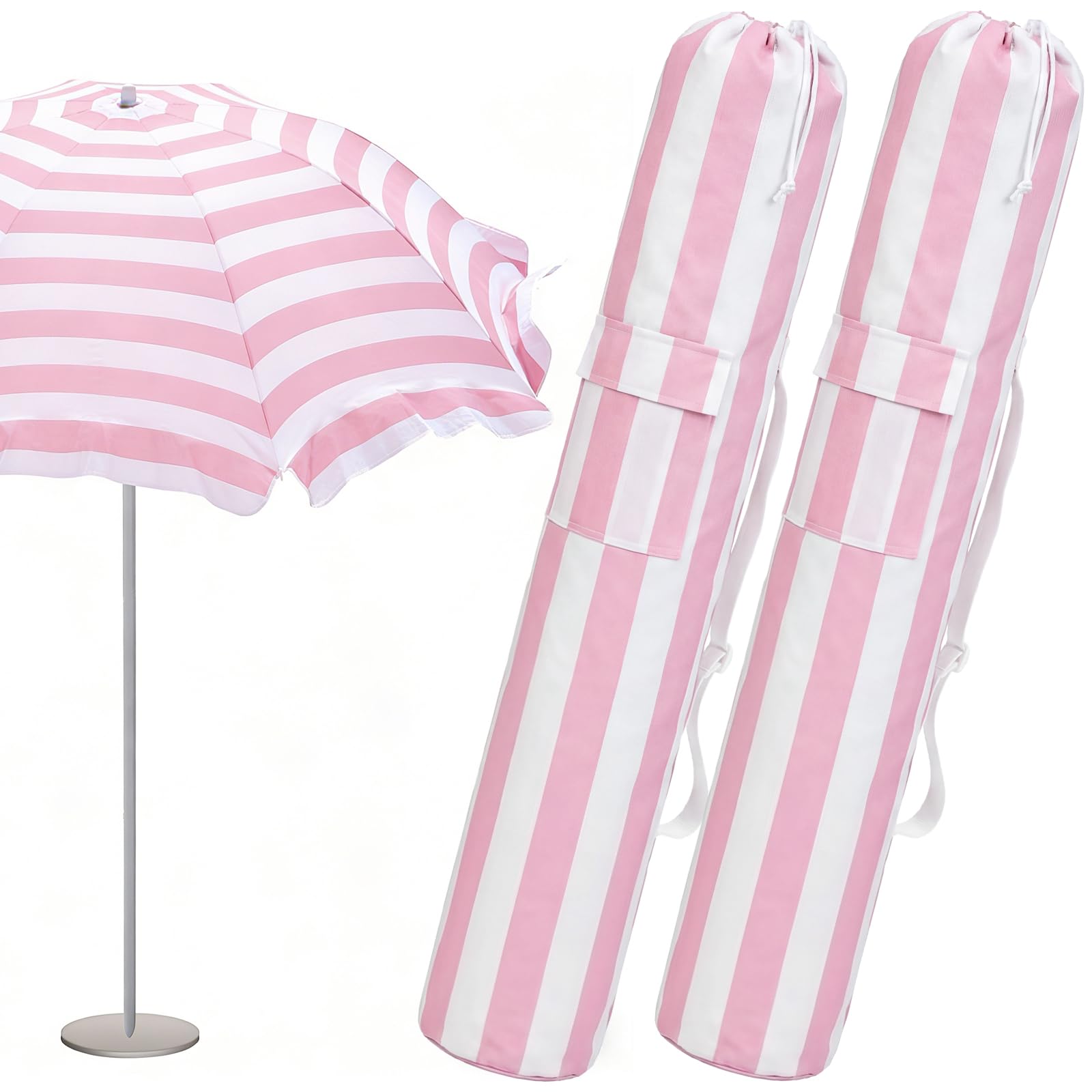 Teenyyou front view of pink and white umbrella bag offering neat transport