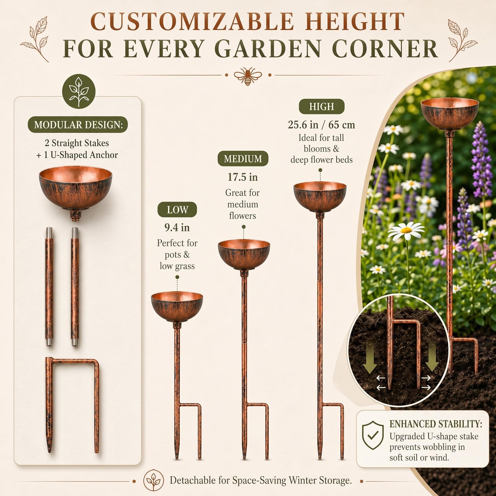 Teenyyou bee watering station staked into soil offering stable insect drinker