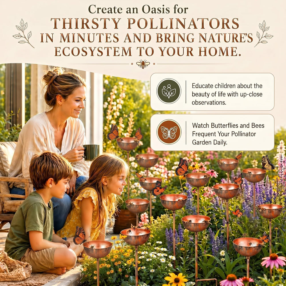 Teenyyou watering station in garden with butterfly demonstrating attraction