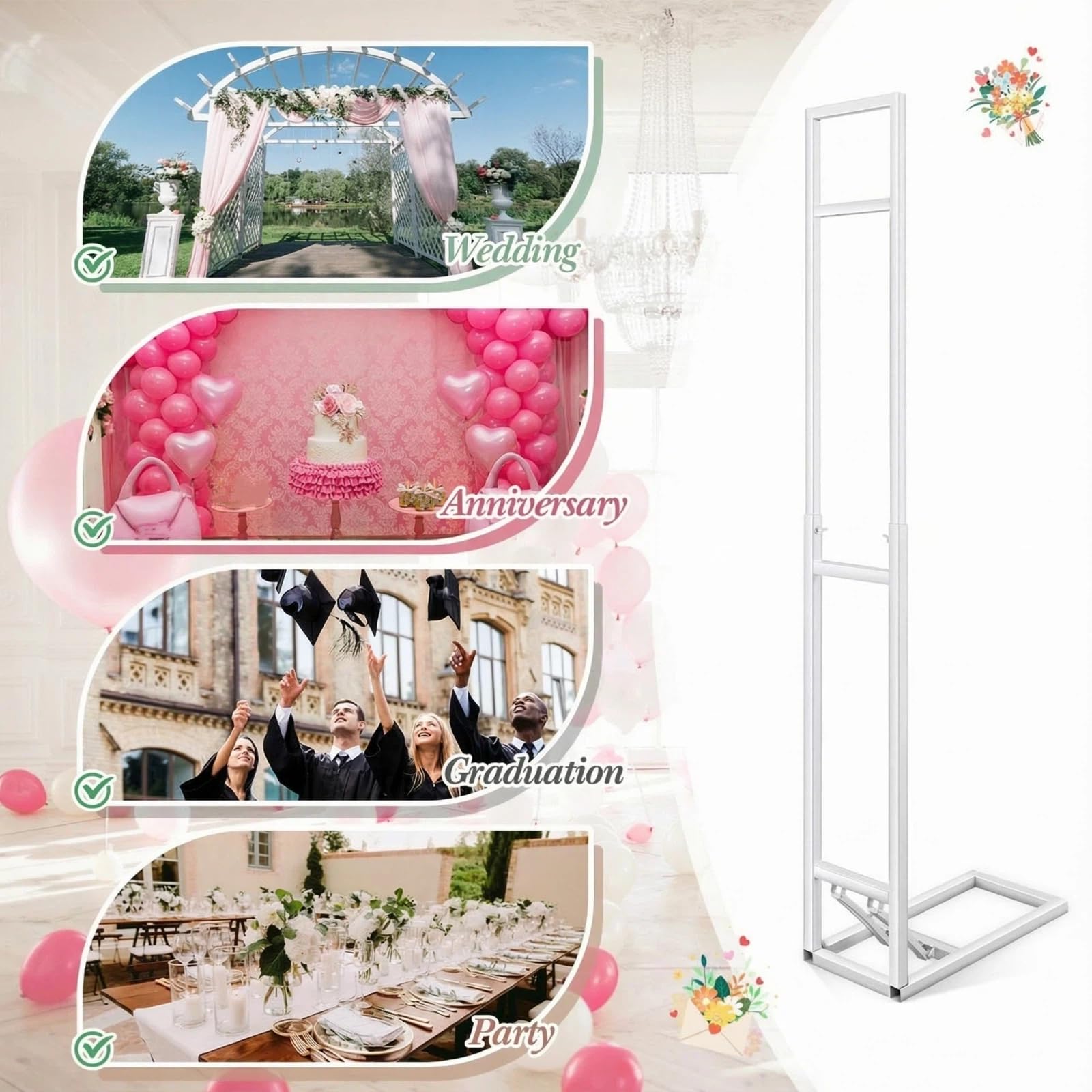 Teenyyou arch set up at a beach ceremony showing portability and event-ready appeal