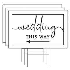 Tees & Tails front-facing arrow sign on stake guiding guests to venue