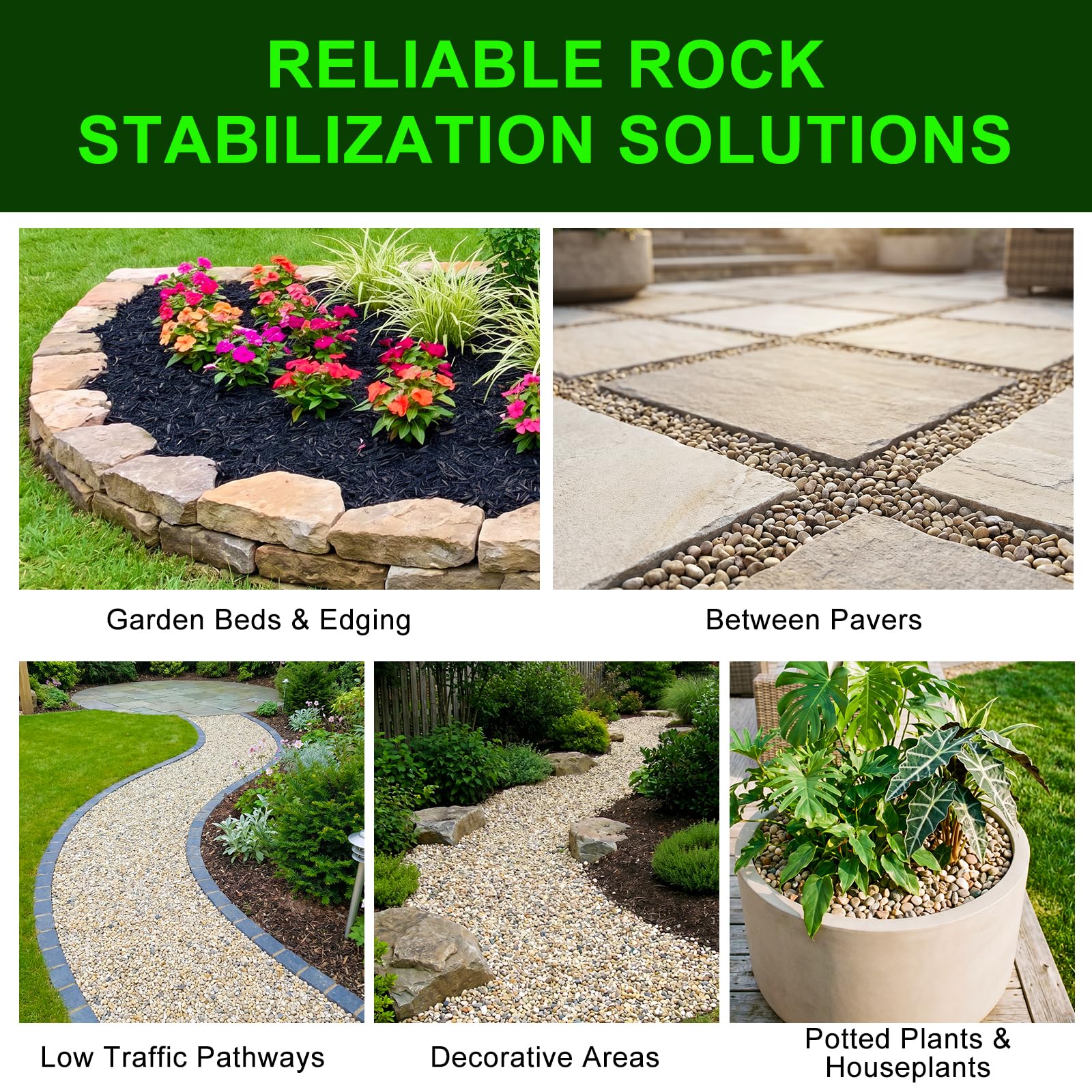 Teexpert stabilizing edge stones on a low-traffic driveway for tidy borders