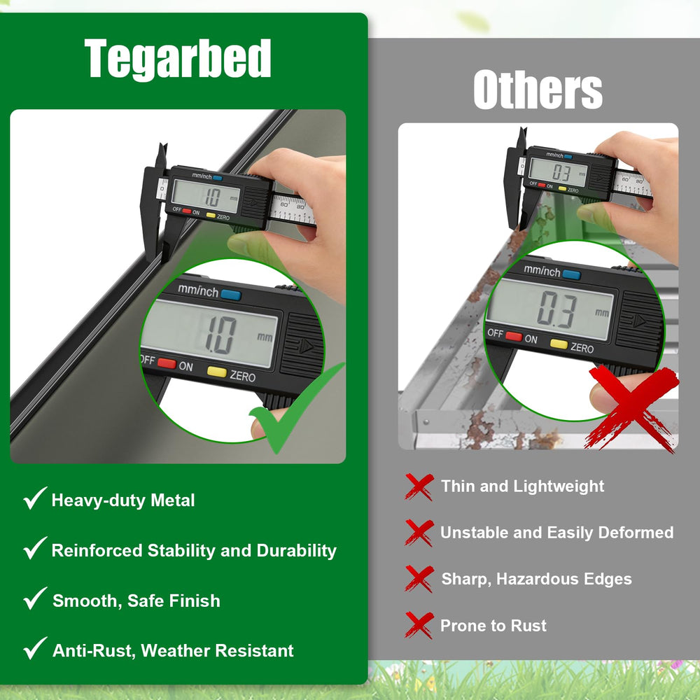 Tegarbed center brace detail showing reinforced support for stable soil containment
