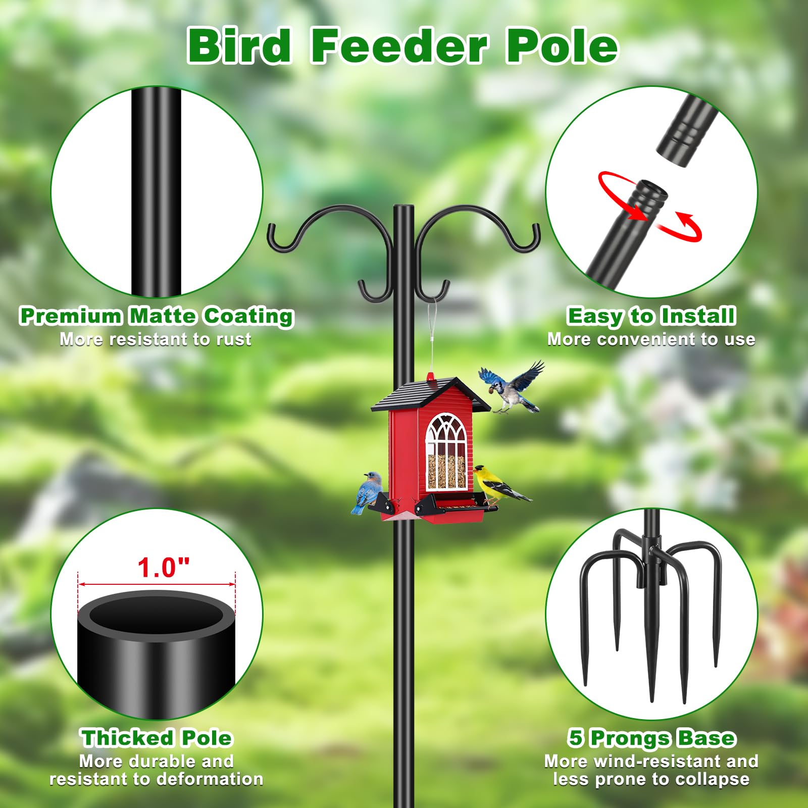 Tegarbed 5-prong ground anchor close-up, stable base for secure outdoor installation