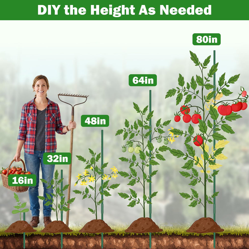 Tegarbed container garden setup showing scalable support in pots