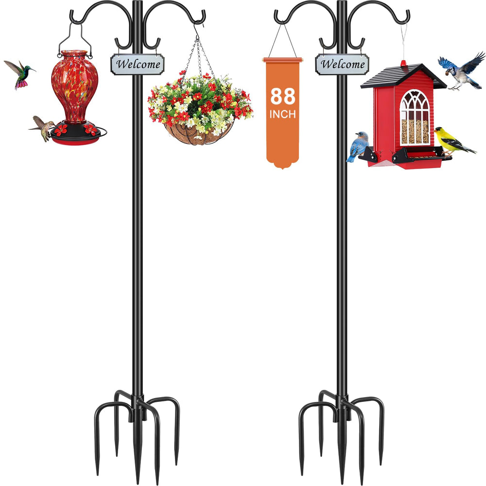 Tegarbed double shepherd hook front view showing two poles and dual hooks, durable hanging solution