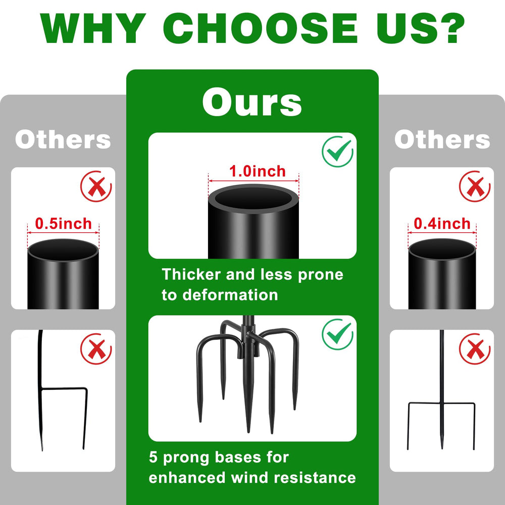 Tegarbed pole height adjustment close-up, customizable heights for feeders and baskets