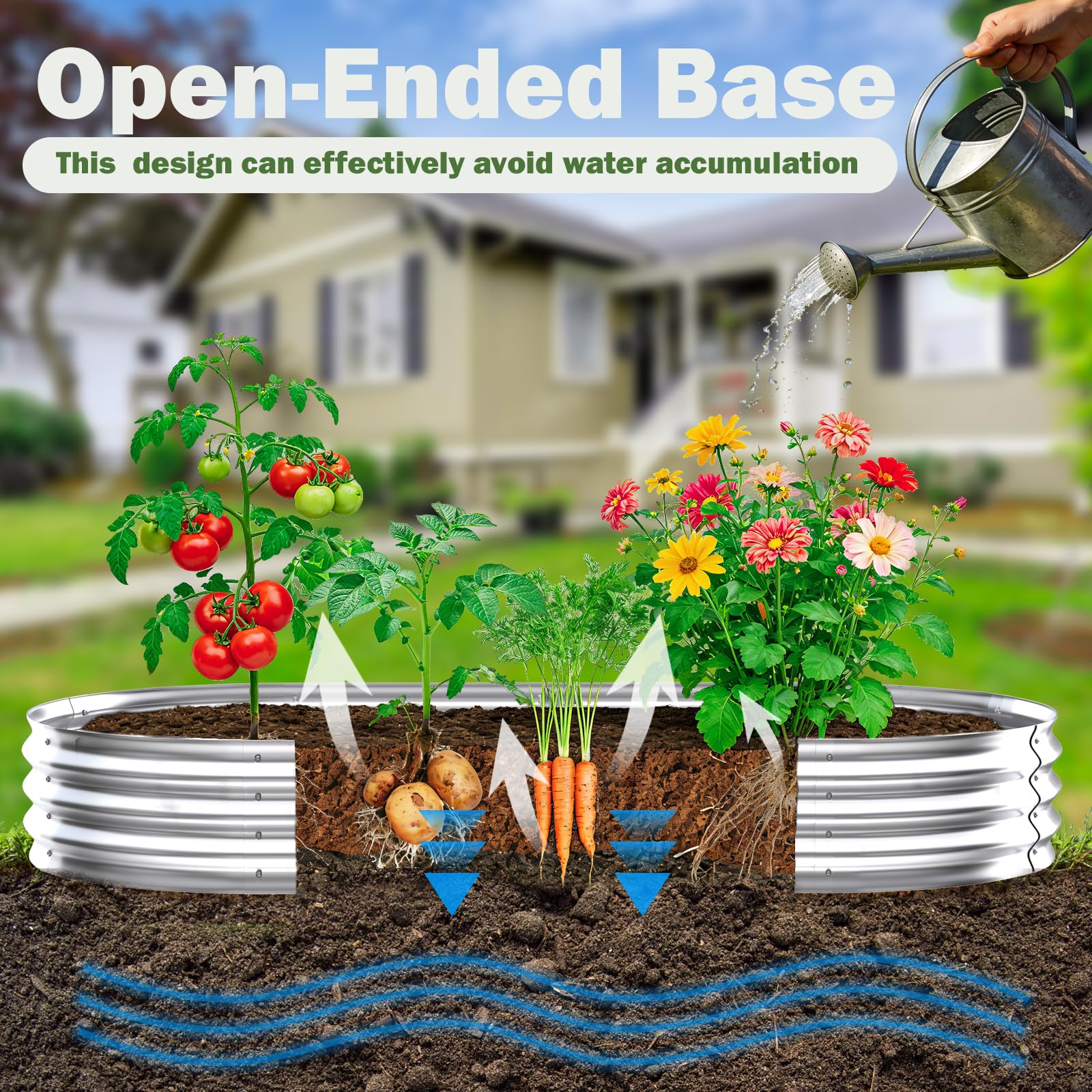 Tegarbed open-bottom detail showing natural drainage and healthier root access