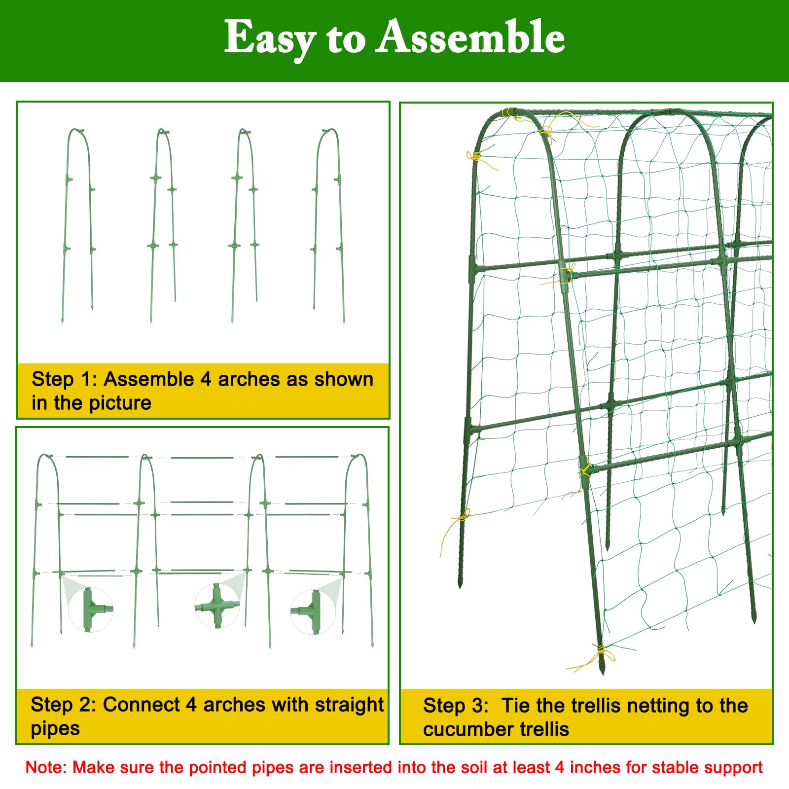 Tegarbed pointed legs inserted in soil illustrating secure, no-tool installation
