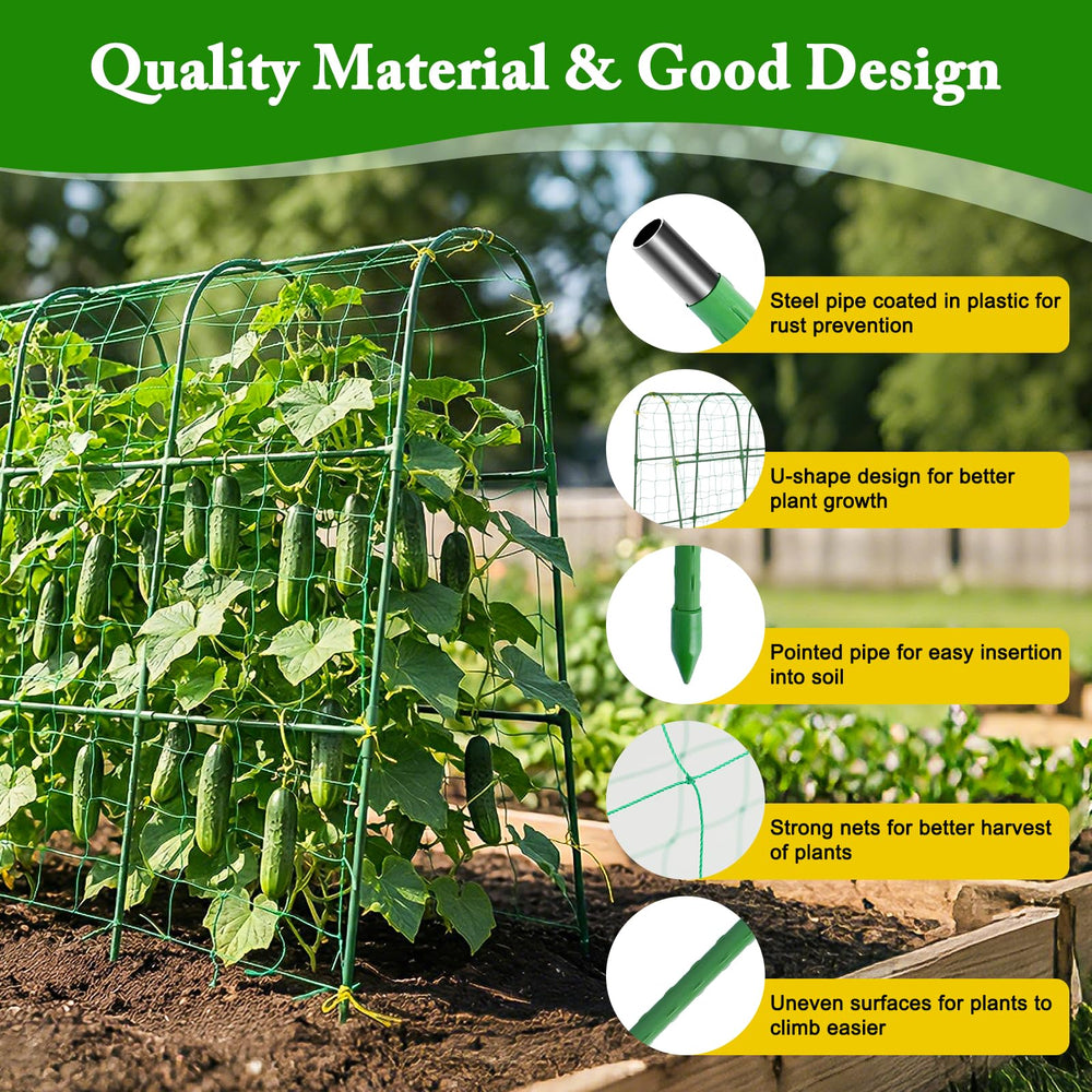 Tegarbed trellis held by hand to show size and easy handling advantage