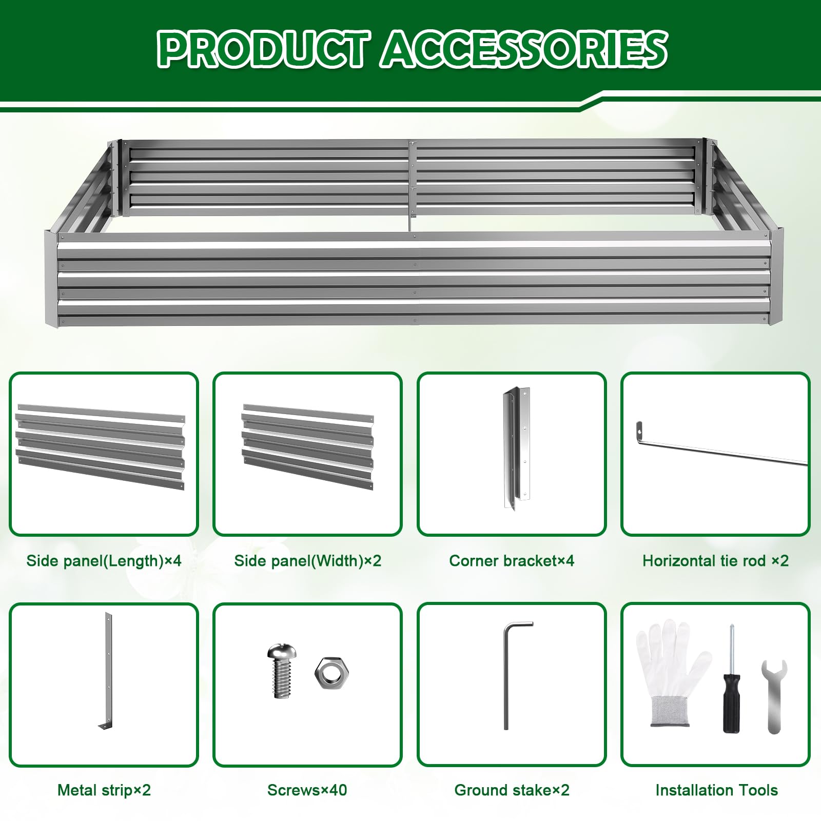Tegarbed bed next to garden tools showing scale and easy placement for patios