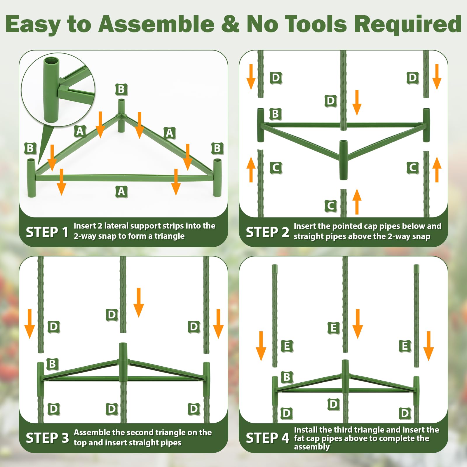 Tegarbed hands snapping parts together showing tool-free assembly speed and ease