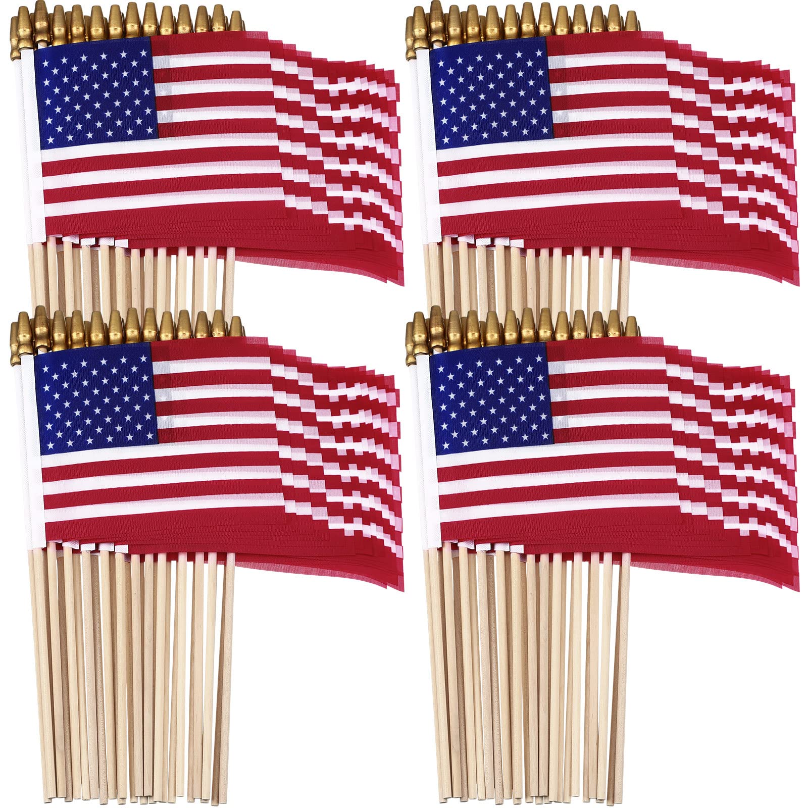 Tegeme front pack of 175 mini American flags showing quantity and compact packaging for events