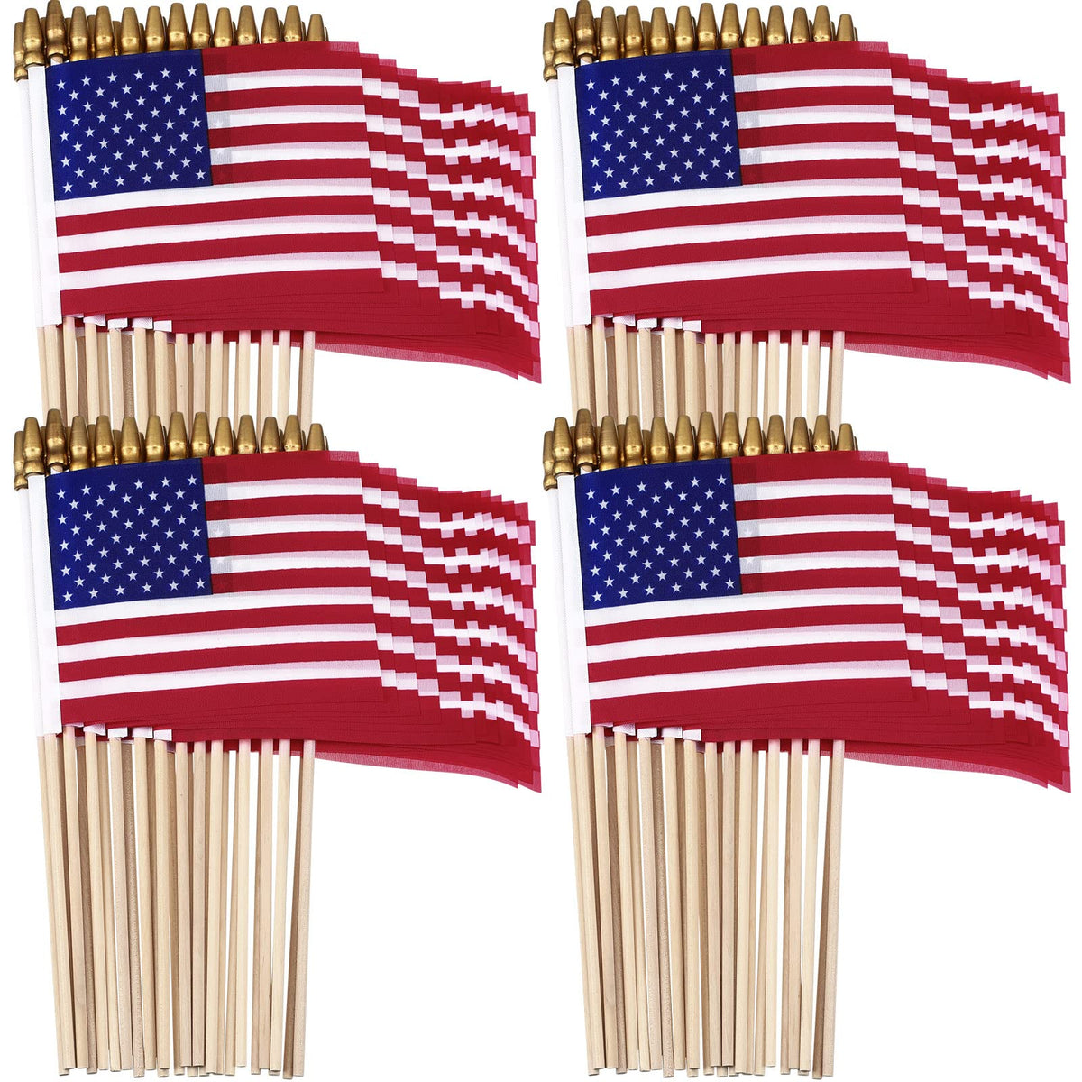 Tegeme front pack of 175 mini American flags showing quantity and compact packaging for events
