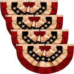 Tegeme front view bunting flag showing patriotic fan for instant décor